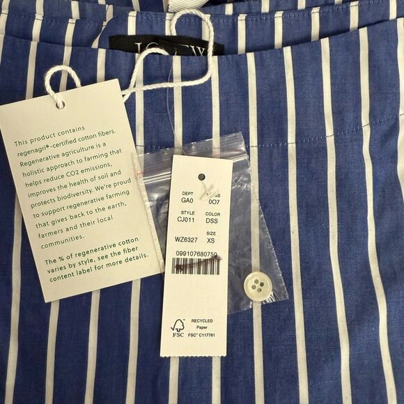 J.Crew Ciel top in striped cotton poplin NWT Size XS - Picture 9 of 9